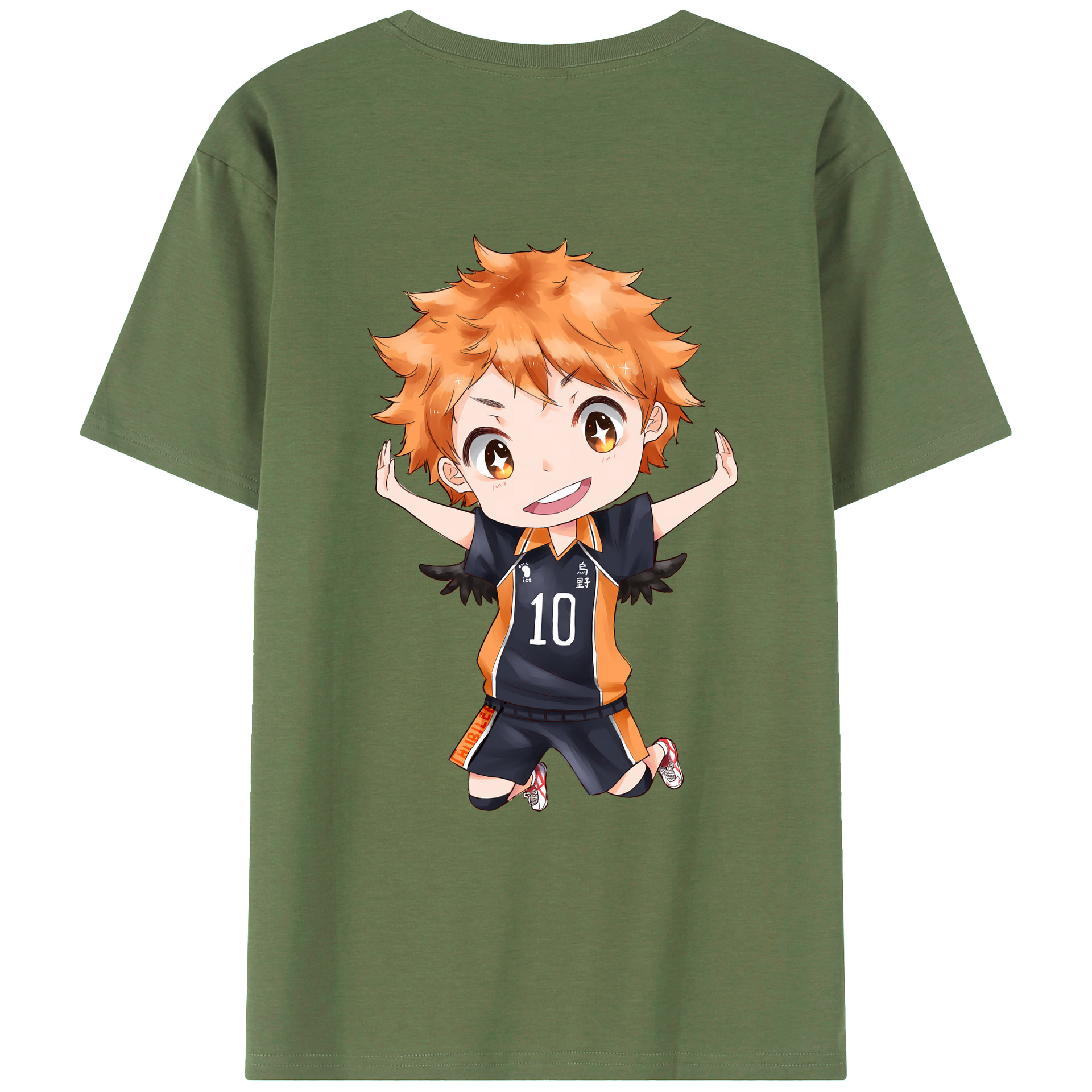 （画像用） ハイキュー!! Haikyu!! 綿100％ メンズ半袖Tシャツ（バックプリント） 通気性